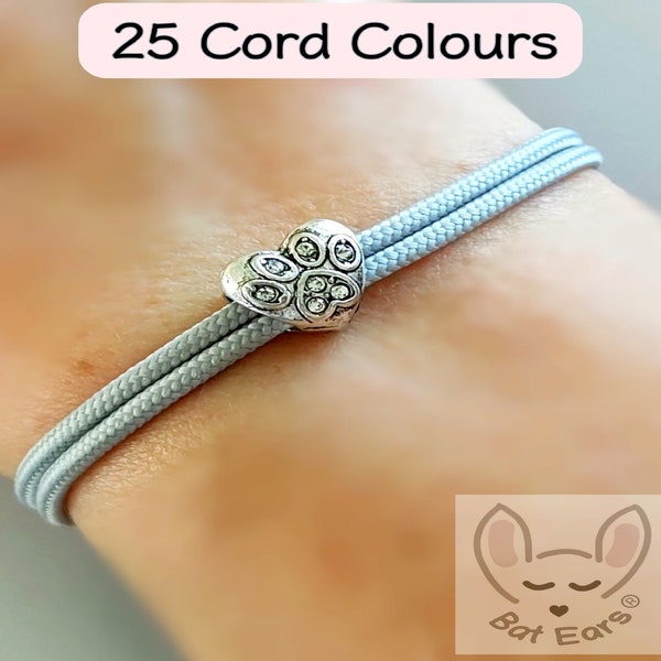 Personalized Pet Memorial Bracelet - Custom Cat Or Dog Paw Print Rainbow Bridge Black Bracelet For Pet Loss