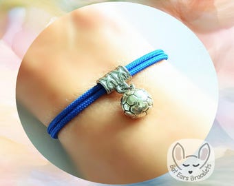 35 CORD COLOURS Football Bracelet Football Charm Footie Footballer Gift Soccer Mom Adjustable Cord Bracelet Personalised Gift