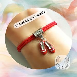 Ruby Slippers Bracelet Red Shoes Charm Dorothy Shoes Gift Adjustable Cord Bracelet Personalized Gift