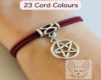 Pentagram Bracelet Pentagram Gift Personalised with Gift Bag Pentacle Charm Pentagram Charm Five Pointed Star