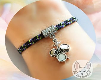 30 CORD COLOURS Drummers Bracelet Drum Kit Charm Musician Drummers Gift Drum Player Gift Adjustable Cord Bracelet Personalised Gift