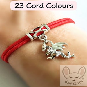 Dragon Bracelet Dragon Gift Personalised Welsh Dragon Charm with Gift Bag Love Dragons