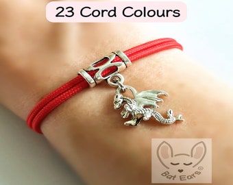 Dragon Bracelet Dragon Gift Personalised Welsh Dragon Charm with Gift Bag Love Dragons