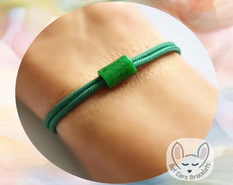 30 CORD COLOURS Green Jade Bracelet Good Luck Peace Healing Calming Protection Jade Crystal Adjustable Cord Bracelet Personalised Gift