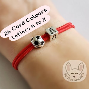 Football Bracelet Love Football Soccer Gift Charm Soccer Bracelet Footie Personalised Gift Adjustable Bracelet for Women Men Teens Kids