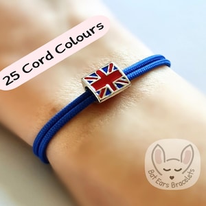 Union Jack Bracelet Union Jack Gift GB Flag UK Flag Personalised Gift Adjustable Bracelet for Women Men Teens Kids