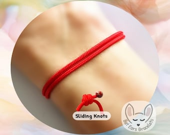 Red Cord Bracelet, Lucky Red Bracelet, Protection Bracelet, Good Luck Bracelet, Talisman Bracelet, Adjustable Cord Bracelet