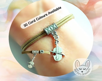 Violin Bracelet, Violin Charm, Violinist Gift, Musician Gift, Adjustable Cord Bracelet, Personalised Gift