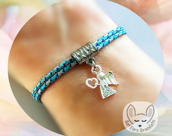 30 CORD COLOURS Angel Bracelet Angel Charm Memorial Crystal Guardian Angel Heart Angel Gift Adjustable Cord Bracelet Personalised Gift
