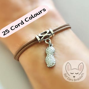 Peanut Nut Bracelet Peanut Gift Charm My Little Peanut Monkey Nut Adjustable Cord Bracelet 25 Colours