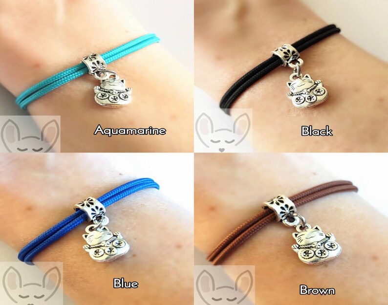 Lucky Cat Bracelet Money Cat Gift Bag Maneki Neko Cat Bracelet Maneki Neko Charm Good Fortune Cat Good Luck Bracelet
