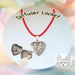 30 CORD COLOURS Diffuser Locket Necklace Aromatherapy Diffuser Charm 10 Refills Diffuser Personalised Gift Adjustable Cord Necklace