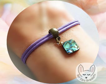 30 CORD COLOURS Abalone Bracelet Abalone Shell Charm Emotion Calming Paua Shell Adjustable Cord Bracelet Personalised Gift