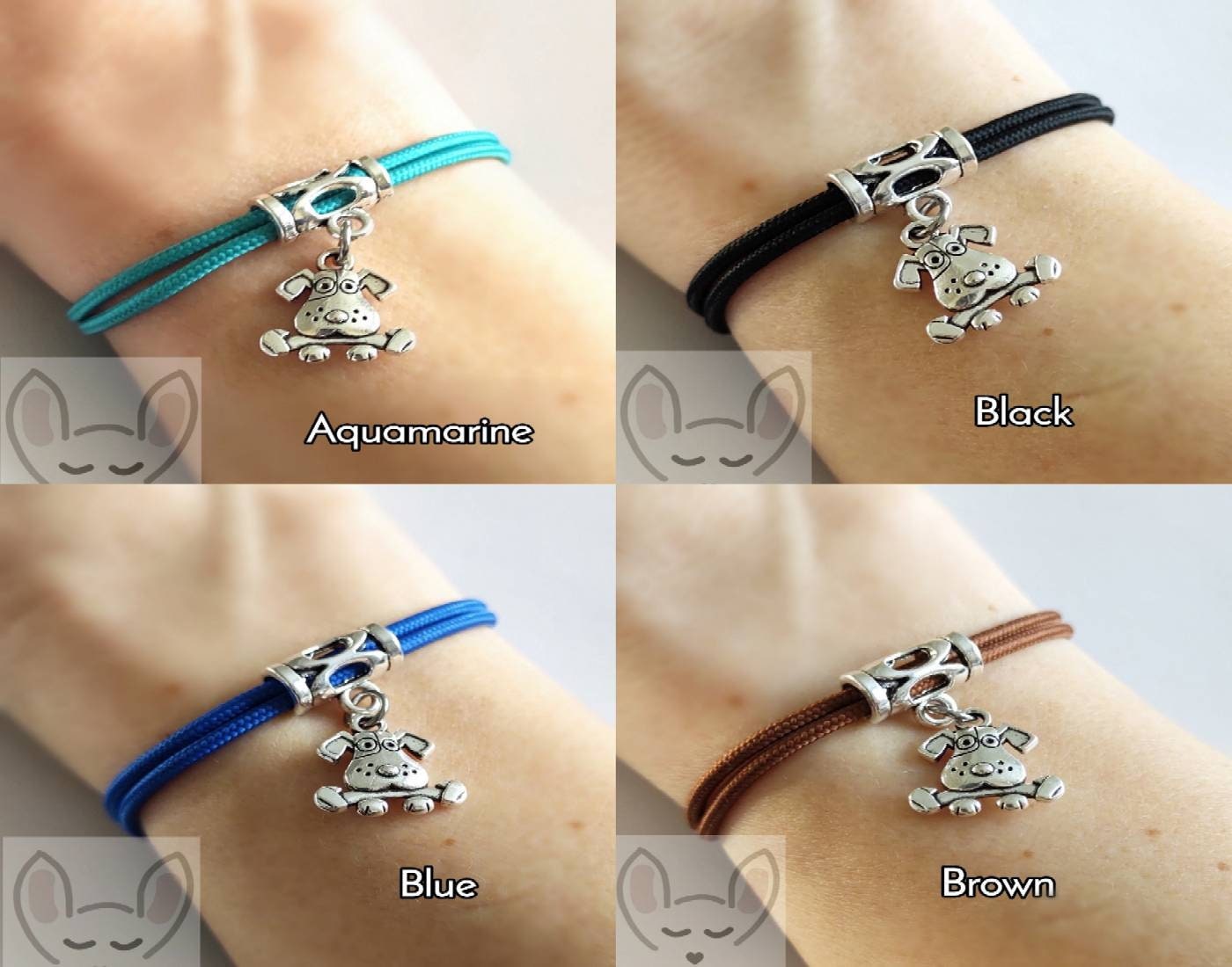 Dog Bracelet 20 Colours Dog Charm Puppy Charm Dog and Etsy