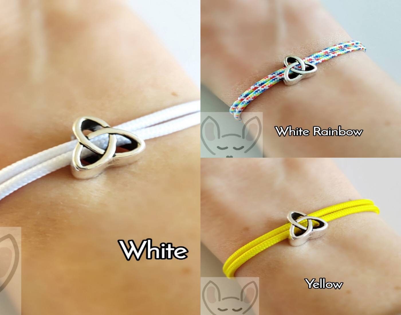 Trinity Knot Bracelet With Gift Bag Colourful Cords Trinity Etsy UK