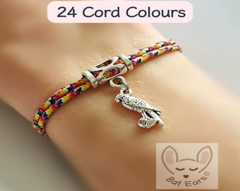 Parrot Bracelet, Parrot Gift, Personalised with Gift Bag, Parrot Charm, Macaw African Grey Lorikeet Parakeet Conure Senegal