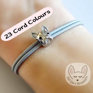 French Bulldog Bracelet Frenchie Charm Frenchie Bracelet Adjustable Cord Bracelet 25 Colours