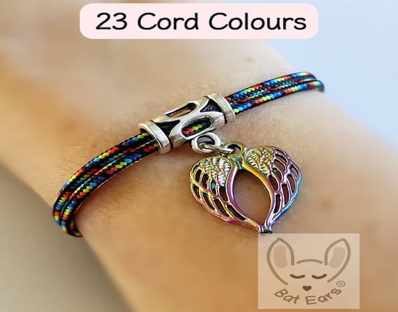 Angel Wings Charm Hemp Wish Bracelet - Colour Choice – Vilda Jewellery