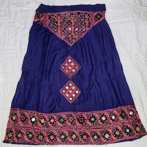 vintage indian women multi-coloured embroidered tribl rabari banjara skirt,ghaghra,hibo,hipie,ethnic,dress,gypsy,afghani dress,