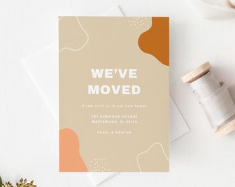 Personalized New Home Announcement Custom Moving Announcement Template Change of Address Cards Customizable We Have Moved Card Design #E120o