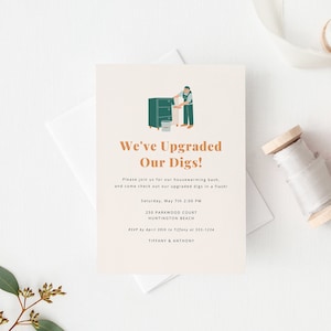 Gepersonaliseerde aankondiging nieuw huis Aangepaste sjabloon voor verhuisaankondiging Adreswijzigingskaarten Aanpasbaar We Have Moved-kaartontwerp #E116d