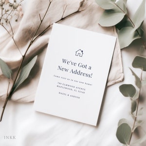Personalized New Home Announcement Custom Moving Announcement Template Change of Address Cards Customizable We Have Moved Card Design #E120i