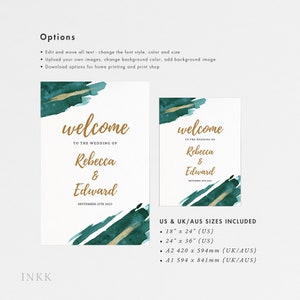 Editable Wedding Welcome Sign Canva Template for Baby Shower Bridal Shower Open House Graduation Corporate School Event Fundraiser E073 image 2