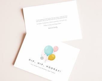 Printable Home Anniversary Card Realtor to Client Personalized Happy Housiversary Card Real Estate Agent to New Home Owner Referral #E118o