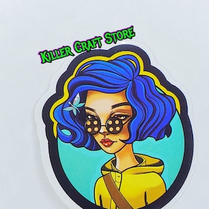 Coraline Sticker - Coraline Animated Horror Film - Button Eyes - Coraline Dragonfly - Andere Moeder - Coraline Crafting - Coraline Vinyl
