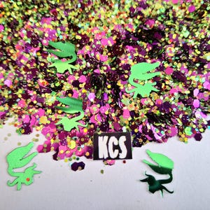 Mix di glitter in lamina di Audrey il Piccolo Negozio degli Orrori - 15 g - Mix per resina, slime, acrilico, buratti, ecc. - Feed Me Seymour, pianta carnivora