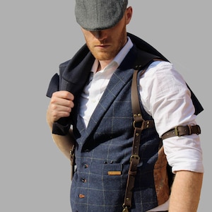 Leather Suspenders, Suspenders men, Suspenders Personalise, Leather Braces
