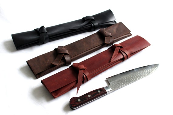 Knife Leather Roll Chef-knife Bag Storage Bag Handles Carry Case Kitchen  Travel Bag Knives Holder for Professionals 