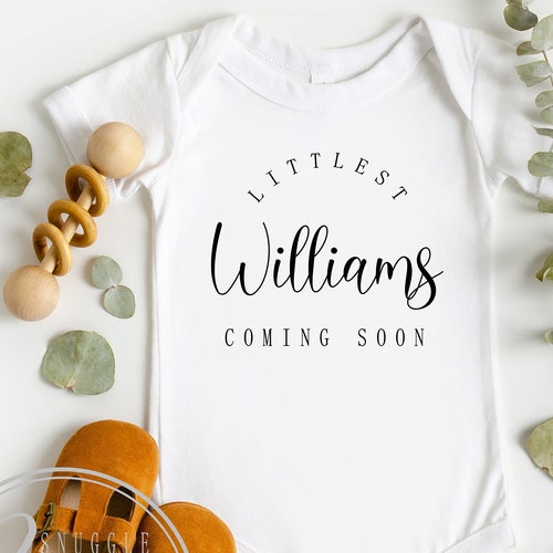 Custom Pregnancy Announcement Bodysuit Personalized Last Name Etsy