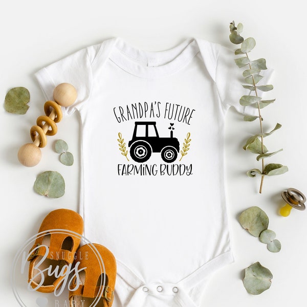 Grandpa’s Future Farming Buddy Baby  Bodysuit, Farm pregnancy Announcement, Grandparent Baby  Announcement, Kids Farm Shirt, Toddlers Shirt.