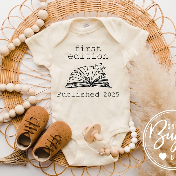 First Edition Baby Bodysuit: Personalized Birth Year, Pregnancy Reveal
