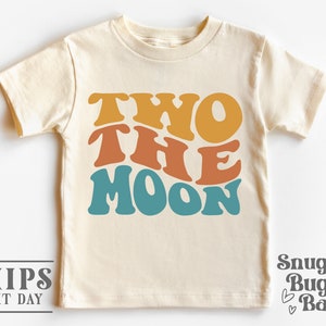 Two the Moon Kids Birthday shirt, Two Year Old Birthday Shirt, 2nd Birthday, Toddler Shirt Natural Color