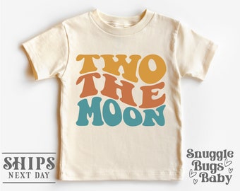 Two the Moon Kids Birthday shirt, Two Year Old Birthday Shirt, 2nd Birthday, Toddler Shirt Natural Color