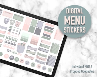 Menu Planning Digital Stickers