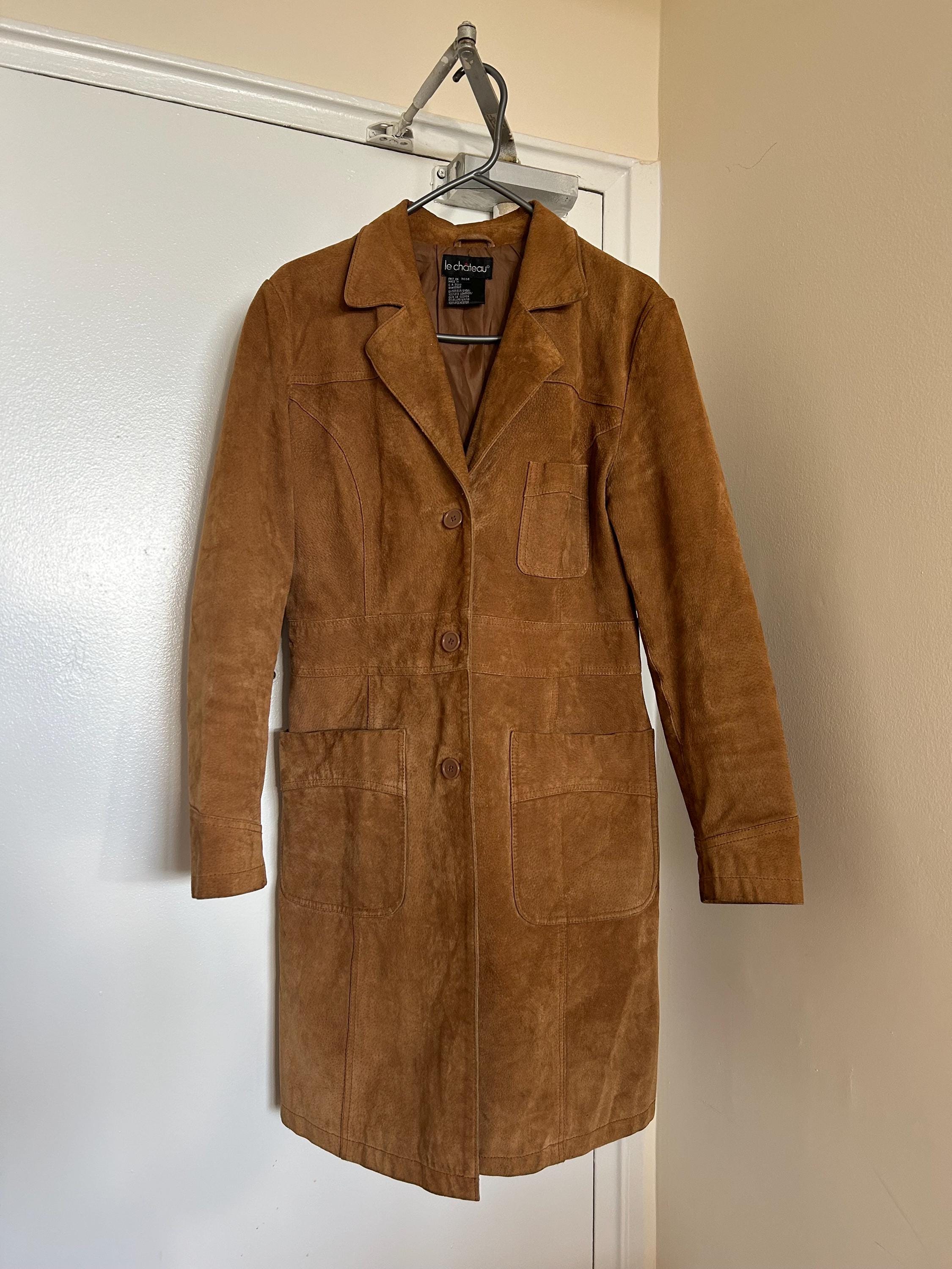 【vintage】suede long coat Vintage Suede Jacket Le Chateau - Etsy Canada