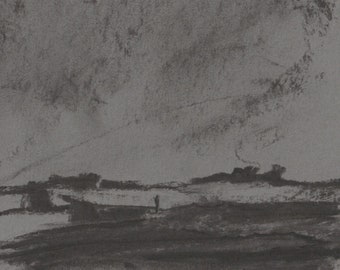 Dark Landscape | Original Charcoal Drawing