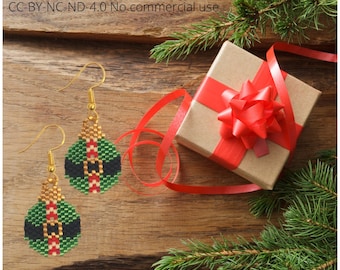 Christmas ball earrings Elves miyuki beads