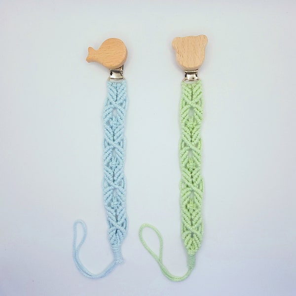 Baby Dummy Clips | Macrame Dummy Holder | Pacifier Chain | Soother Clip | Baby Accessories | Baby Gifts | Baby Showers | Fish Shaped Bear Shaped