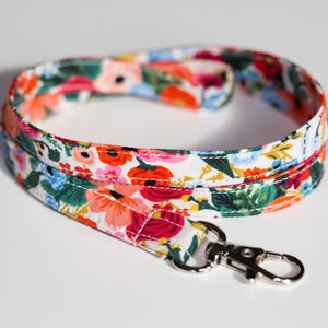 Rifle Paper Co. Floral Lanyard: Cotton Fabric ID Badge Holder