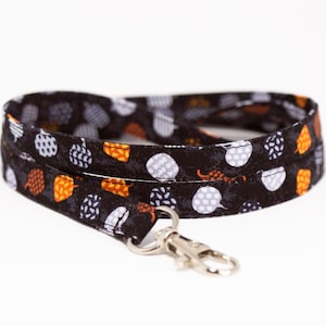 Kürbis Patchwork Schlüsselband: Halloween ID-Kartenhalter aus Baumwolle