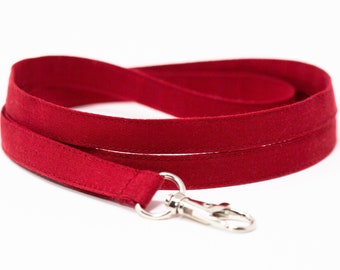 Red solid color lanyard, minimalist lanyard, optional breakaway, 1/2&quot; wide, skinny fabric lanyard, badge holder, ID strap, key fob