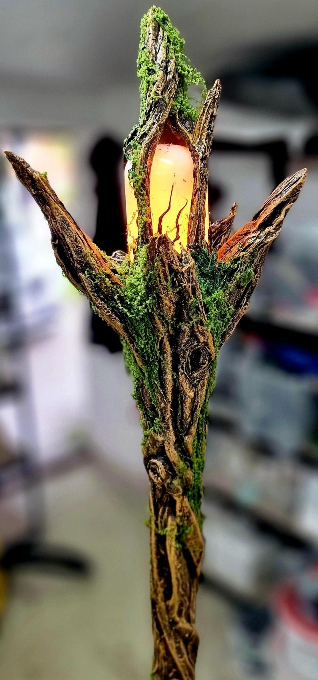 Wide Vers: Wizards Staff With Flaming LED Light - Etsy