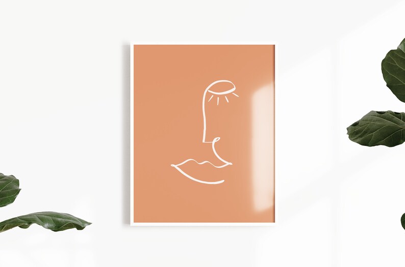 Minimalist Print Aesthetic Illustration Feminine Phone Background Boho Drawing Wall Decor Half of Me Abstract Fine Line Art Print