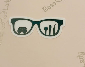 Optometry Glasses Clear Sticker