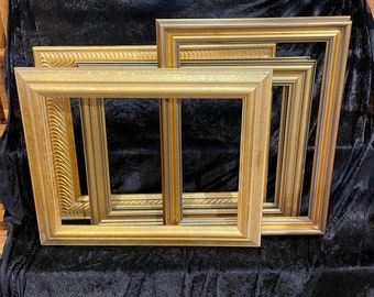 Lot of 4 12 x 16 Gold Wood Frames - Slightly Seconds