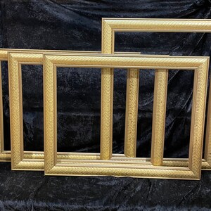 Lot of 2-12 x 16 "Ripple" Gold Wood Frames - Slightly Seconds